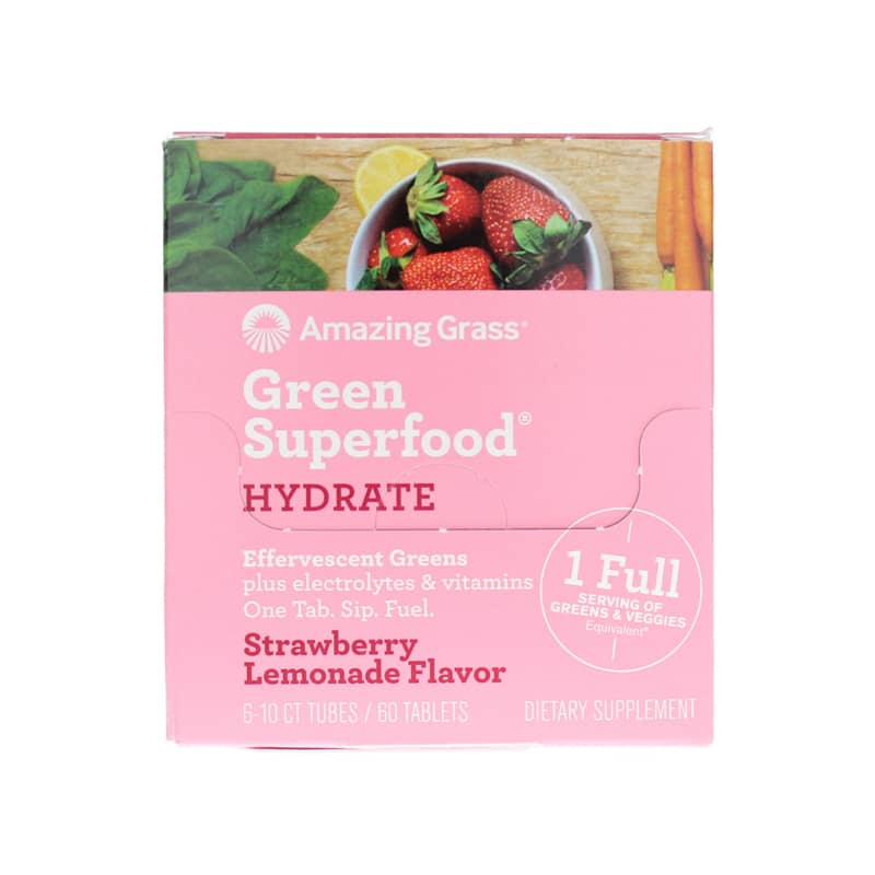 Amazing Grass Green Superfood Hydrate Strawberry Lemonade 60 Tablets