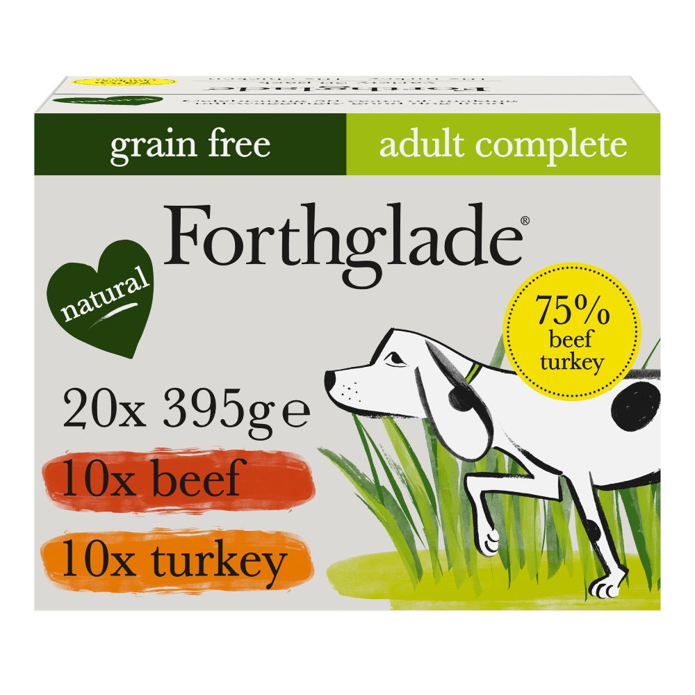 Forthglade Complete Meal Grain Free Adult Dog - Beef & Turkey - 20 x 395g