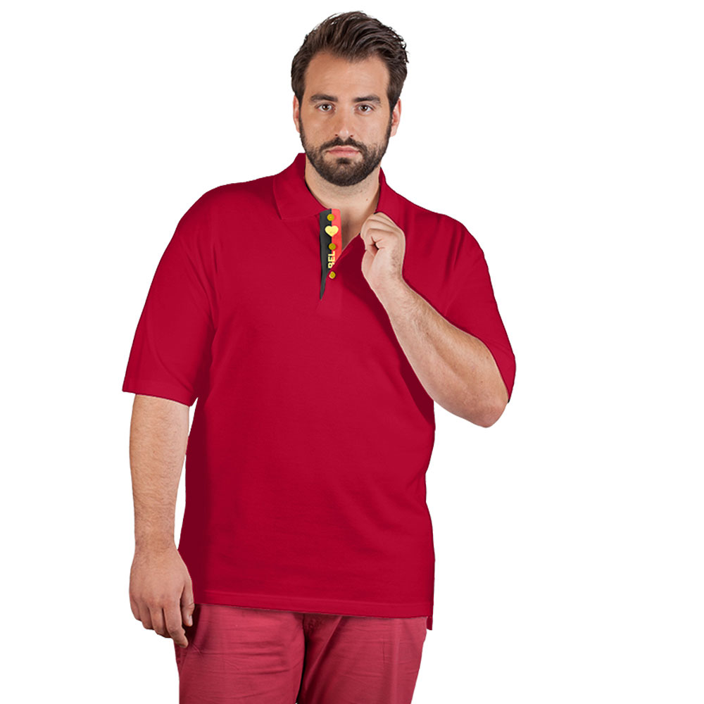 Fanshirt Belgien Superior Poloshirt Plus Size Herren, Rot, 4XL