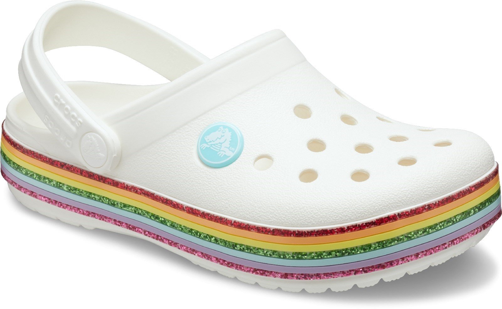 Crocs Kid's Rainbow Glitter Clog Various Colours 30711 - White 4 UK