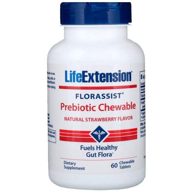 Florassist Prebiotic Chewable, Natural Strawberry - 60 chewable tabs