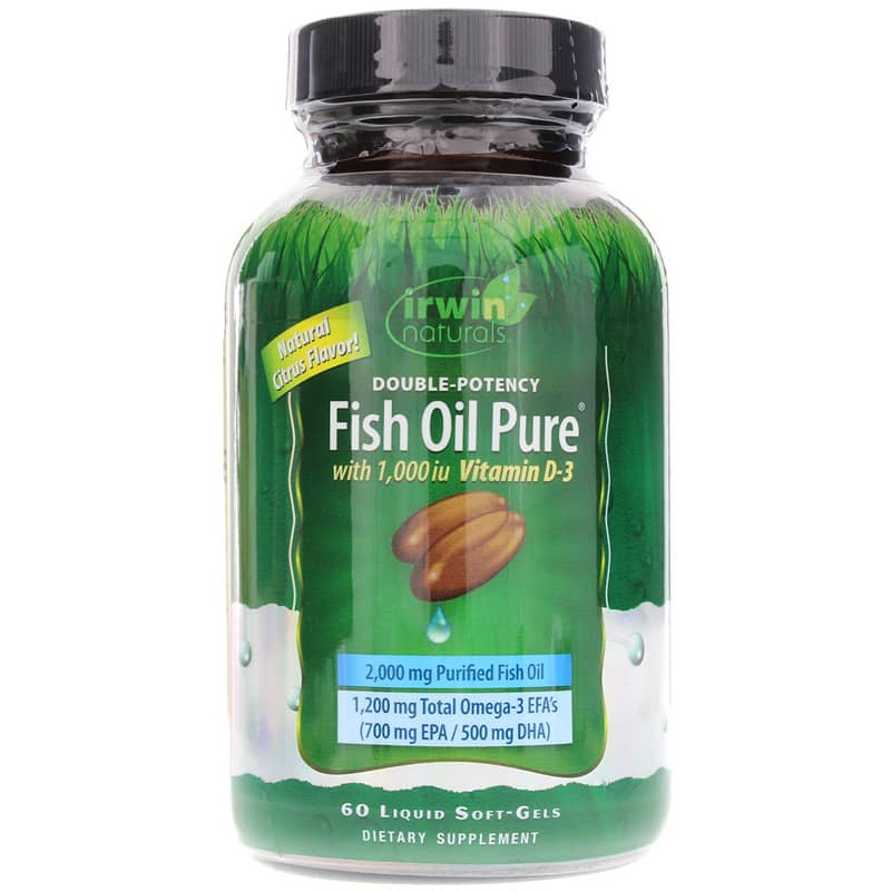 Irwin Naturals Double-Potency Fish Oil Pure 60 Liquid Softgels