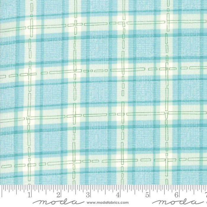 Abby Rose - Robin Pickens Plaid With Ease Seafoam 48675-15 Fabric Is Sold in 1/2 Yard Increments