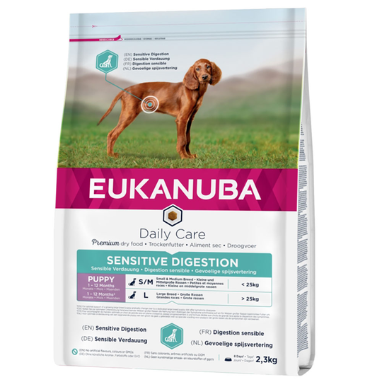 Osta Eukanuba Puppy Sensitive Digestion kana & kalkkuna - 2,3 kg netistä