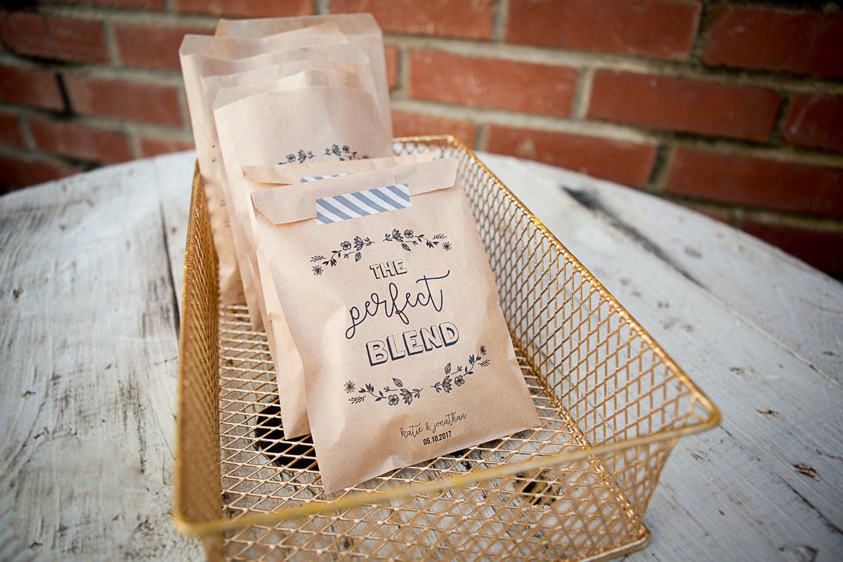 The Perfect Blend Craft Paper Bag // Coffee Favor Wedding