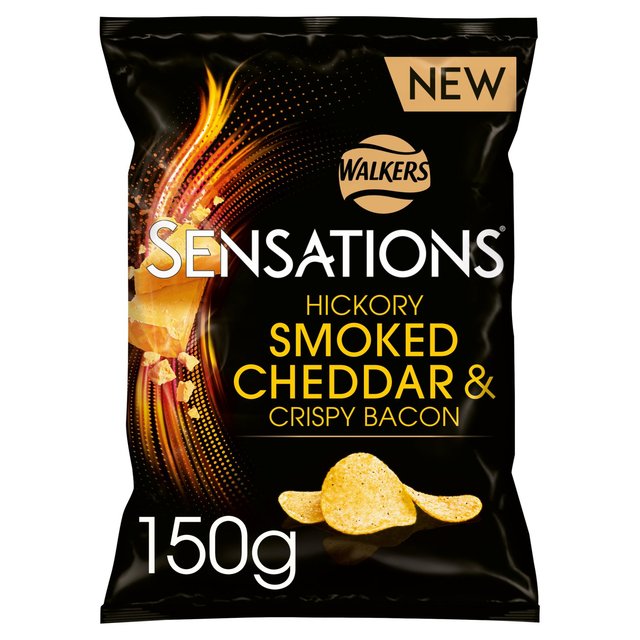 Walkers Sensations Hickory Smoked Cheddar & Bacon Chips 150g
