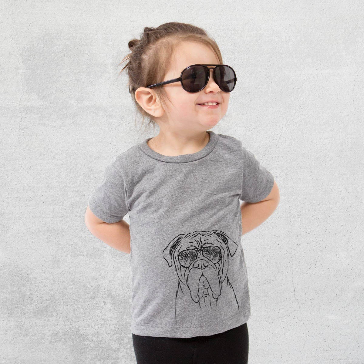 Nolan The Bull Mastiff Tri-Blend Shirt - Kids Dog Tshirt Animal Glasses T