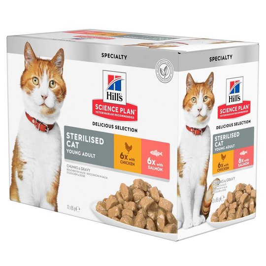 Hill's Science Plan Cat Young Adult Sterilised Chicken & Salmon 12x85 g