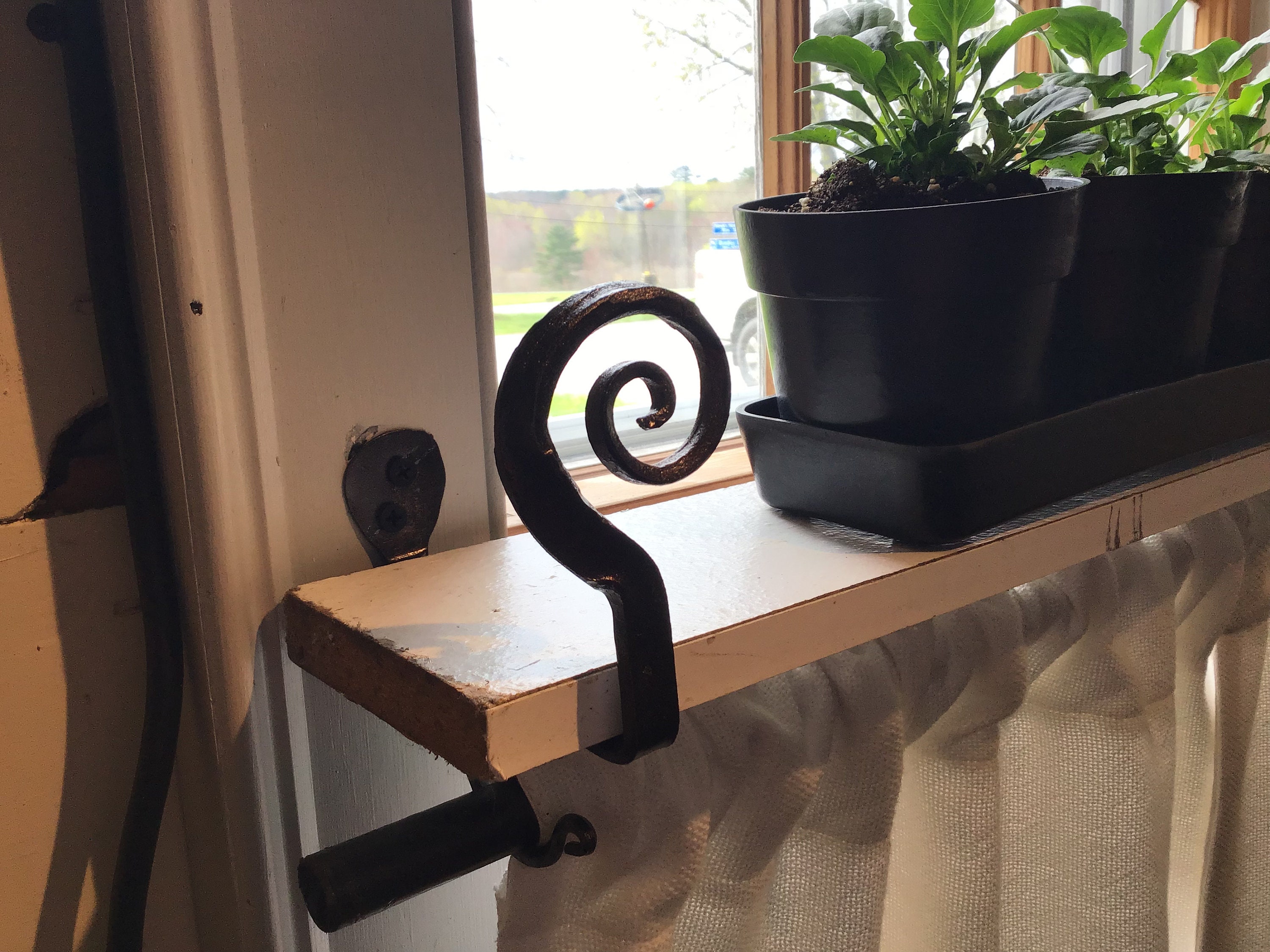 Window Shelf Brackets Holds A Curtain Rod Different Designs Black Bronze Copper