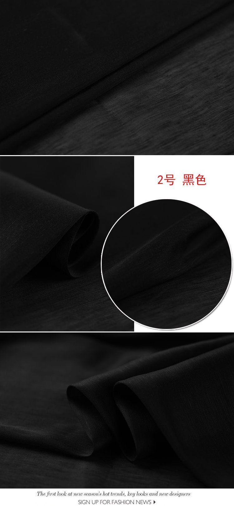 Solid Black Silk Linen Blend Fabric Fabrics For Sewing Width 55 Inch