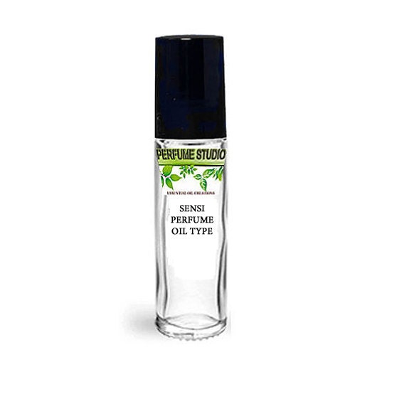 Sensi Type Oil. Custom Blend Perfume Oil With Similar Base Notes To For Women. Clear Glass 10Ml Roller Bottle Black Cap