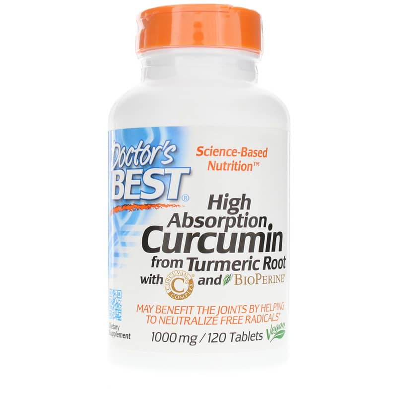 Doctors Best High Absorption Curcumin from Turmeric Root 1000 Mg 120 Tablets