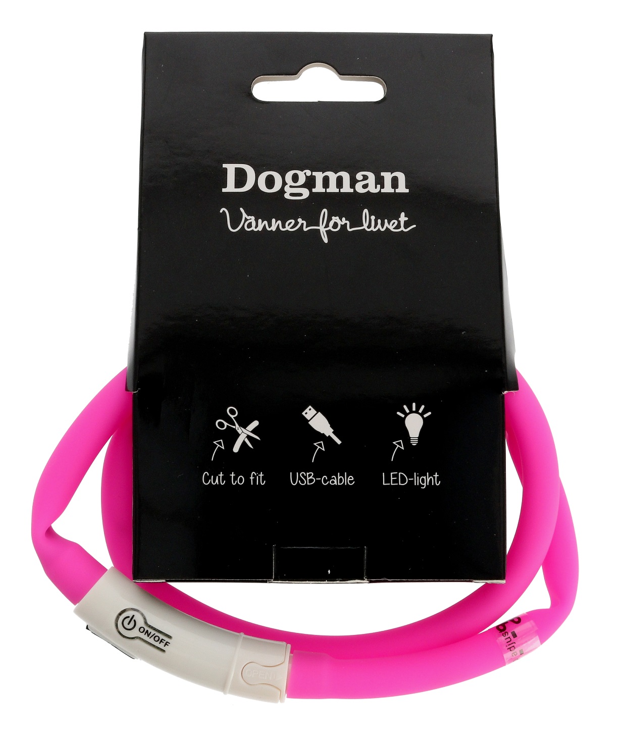 Dogman Blinkhalsband LED Rosa 20-65cm