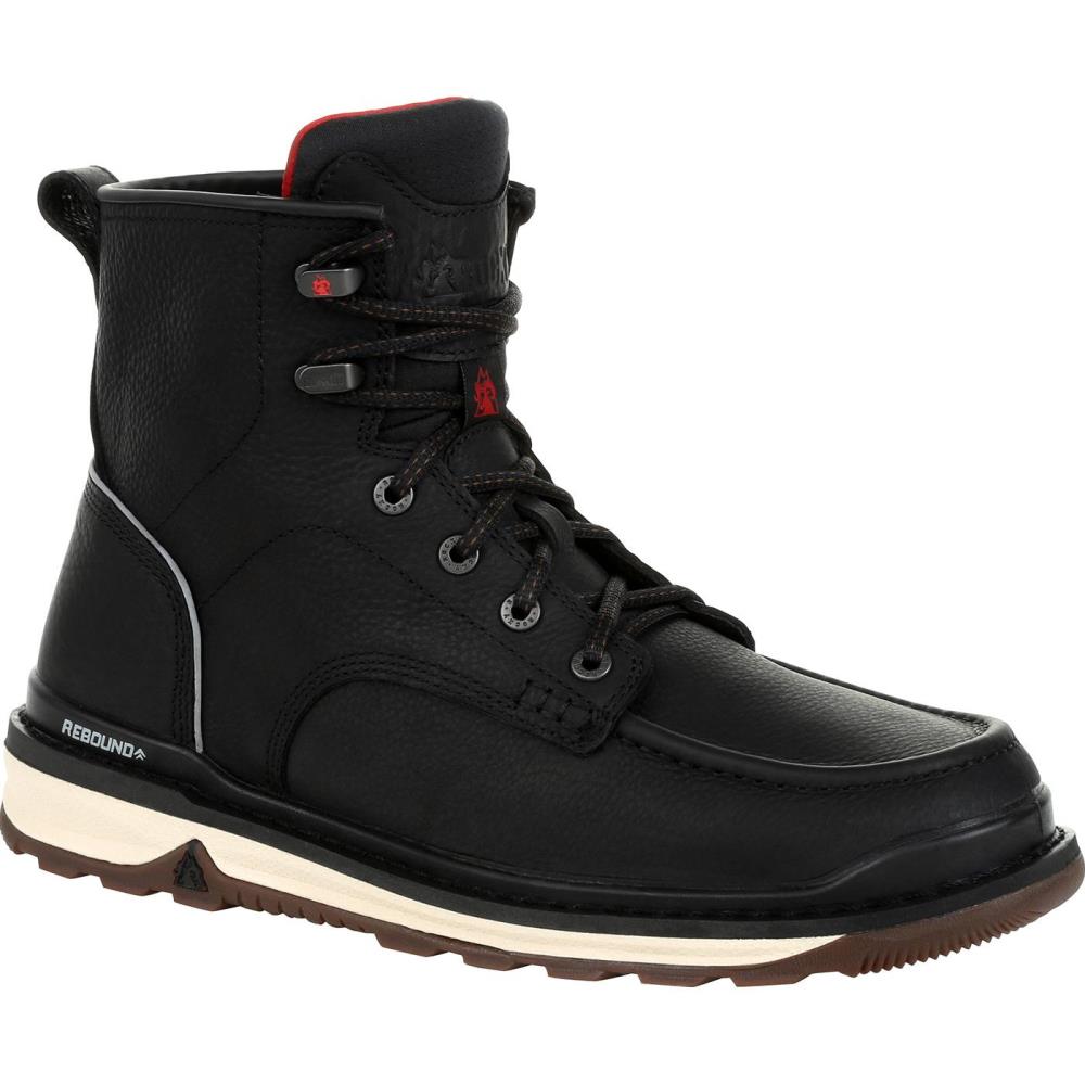 Rocky Size: 7 Medium Mens Black and Tan No (Not Recommended For Wet Areas) Work Boots Rubber | RKK0305 M 070