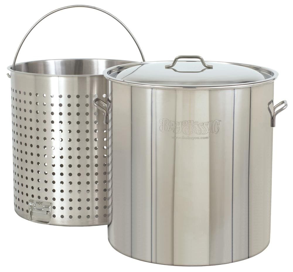 Bayou Classic 82-Quart Stainless Steel Stock Pot Basket(s) Included | 1182