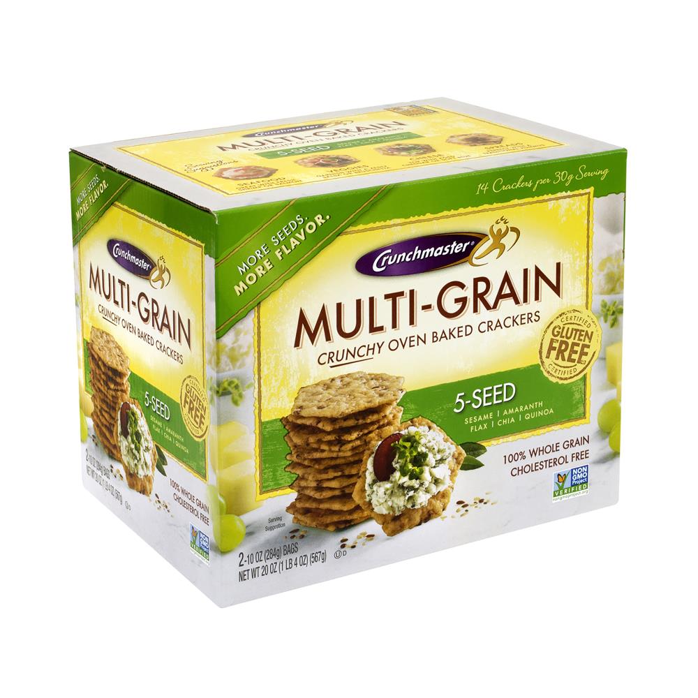 Crunch Master Crunch Master 5-Seed Multi-Grain Crunchy Oven Baked Crackers, 20 Ounce | 220-00757