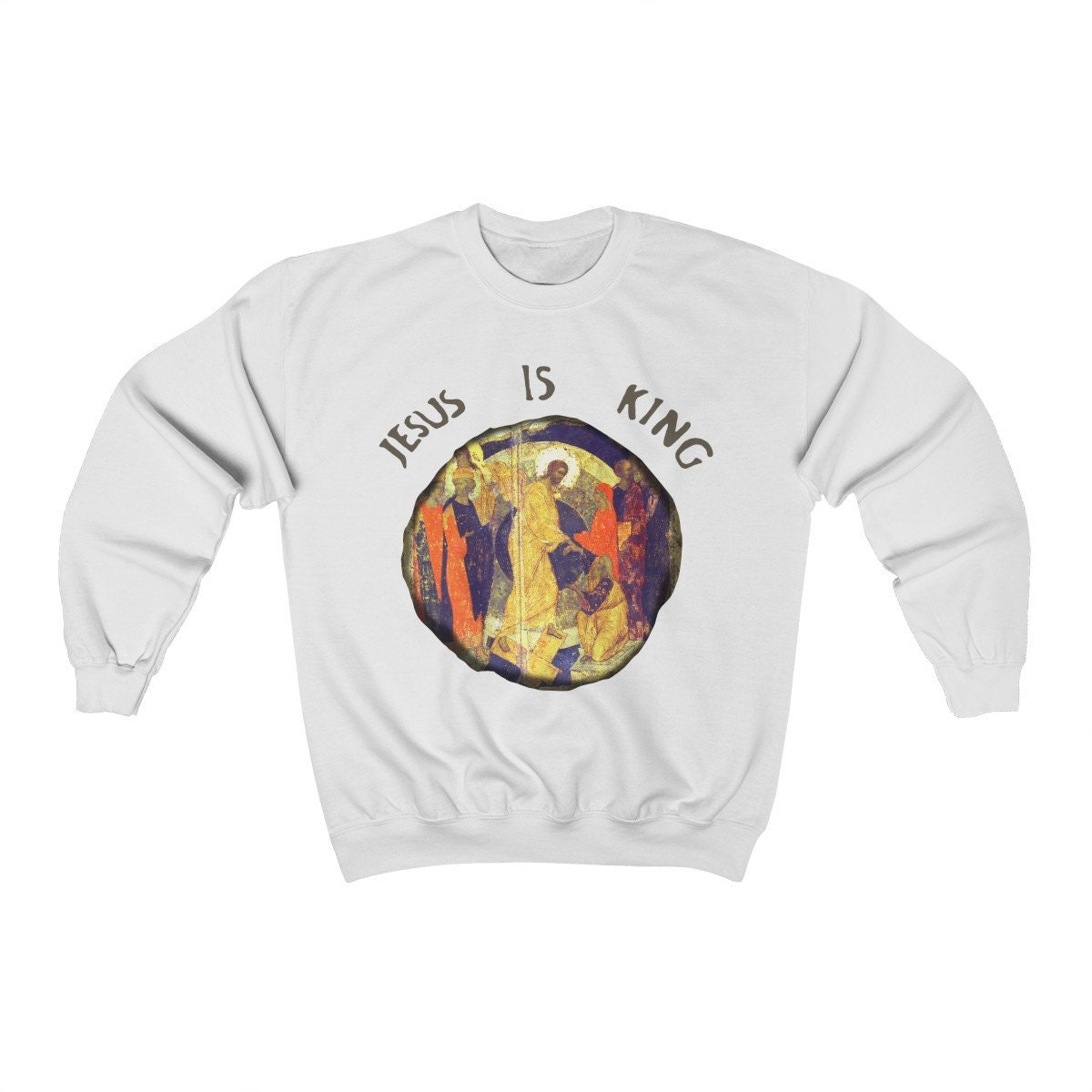 Jesus Is King Unisex Heavy Blend Crewneck Sweatshirt - Kanye West Sunday Service Inspired Christian Religious Sweatshirt