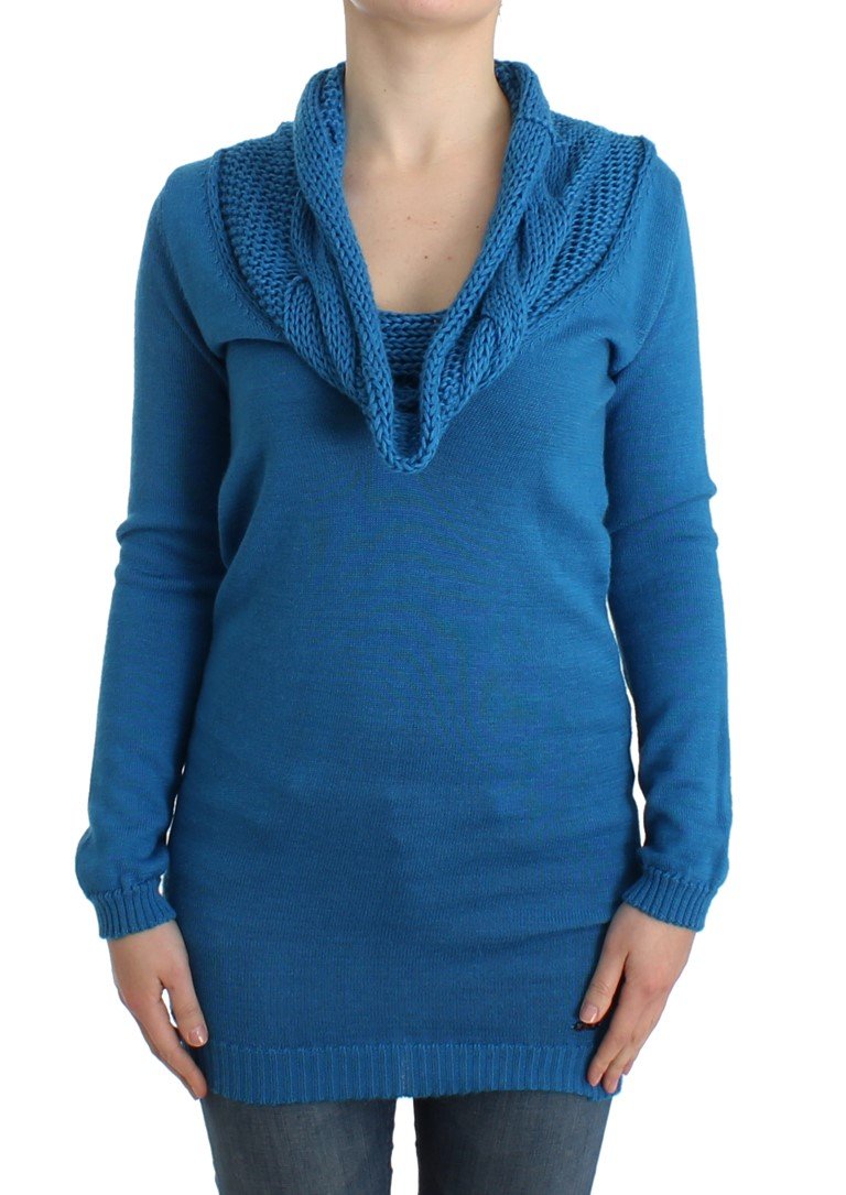 Costume National Women's Knitted Scoopneck Sweater Blue SIG12083 - M