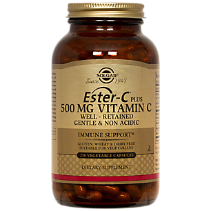 Ester C Plus Vitamin C - Gentle & Non-Acidic - 500 MG (250 Vegetarian Capsules)