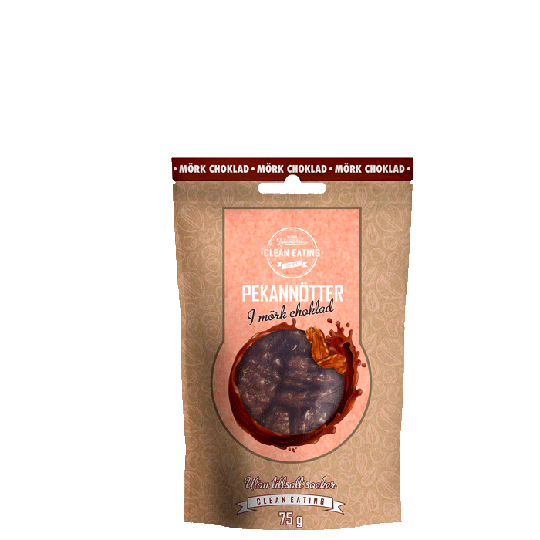 Pekannötter i mörkchoklad, 75 g