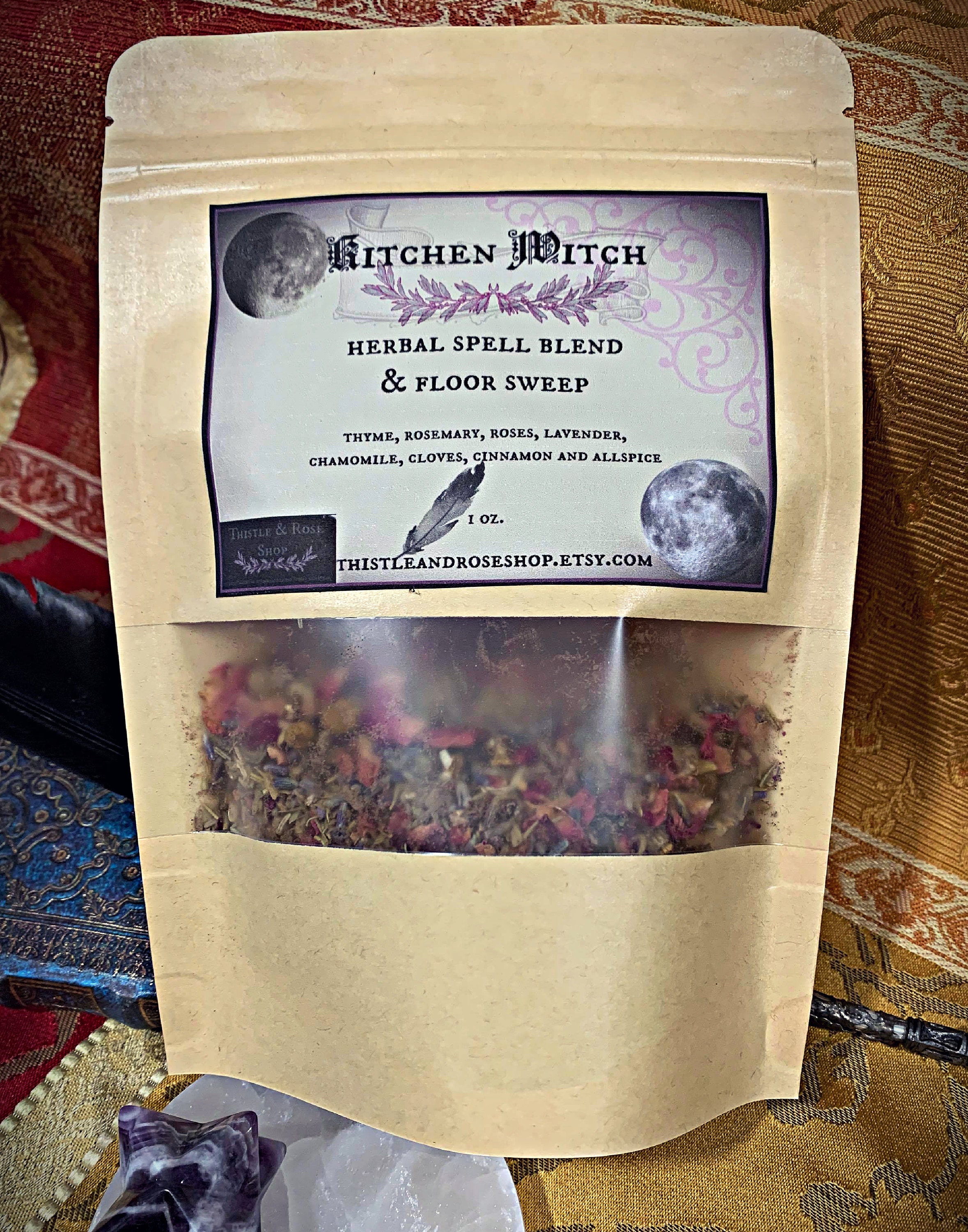 Kitchen Witch's Herbal Blend For Spells ~ Floor Sweep, Witchcraft Herbs, Herbal Witches, Dried Herbs, Herbs & Spices