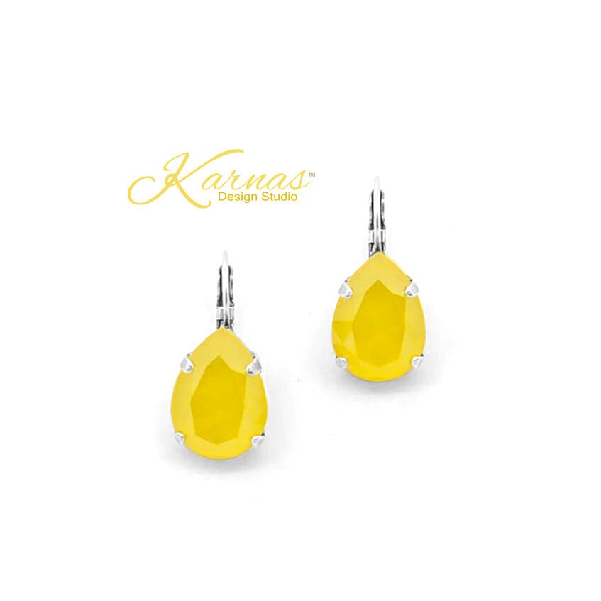 Sunnyside 18x13mm Pear Drop Earrings K.d.s. Premium Crystal Pick Your Finish Karnas Design Studio Free Shipping