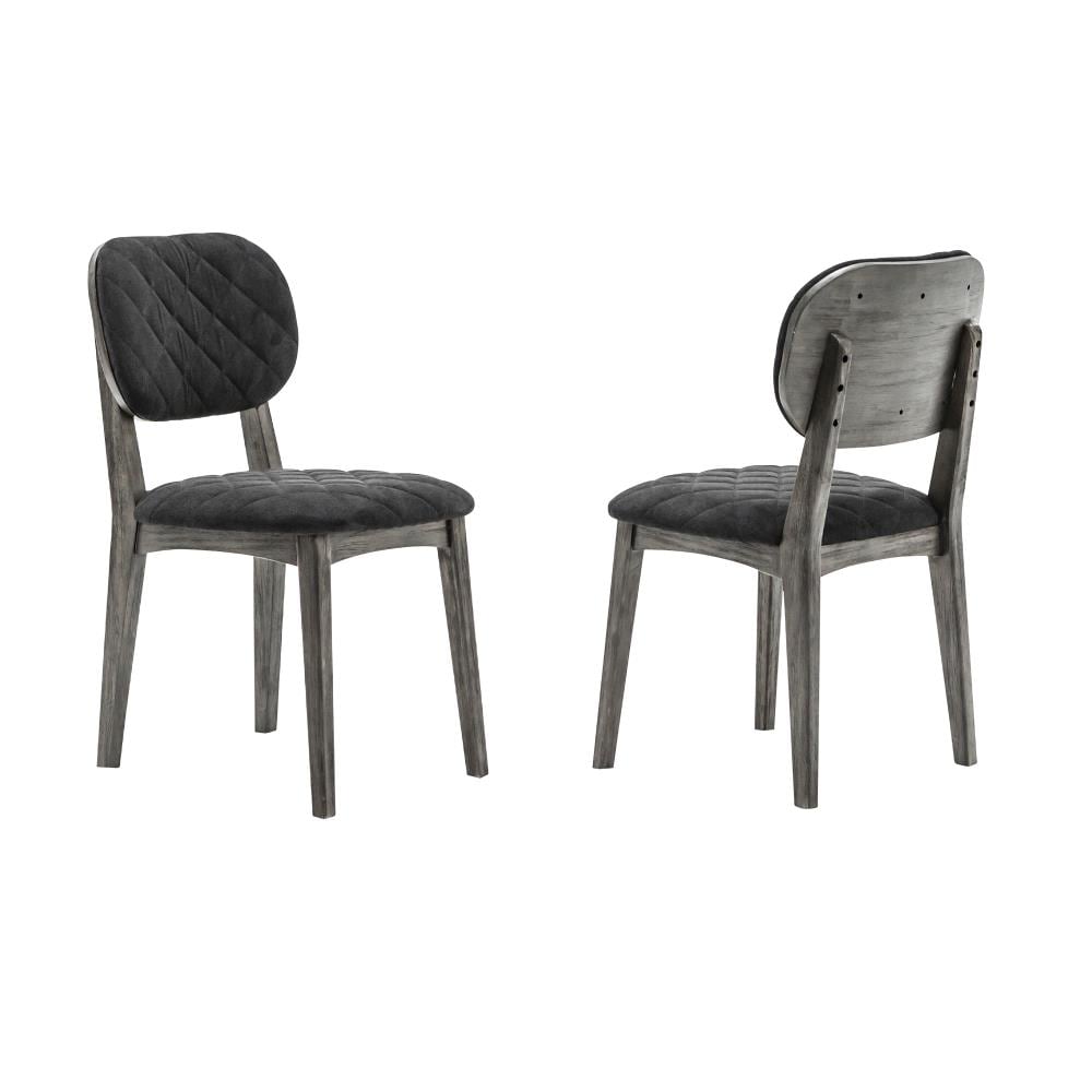 Armen Living Katelyn Contemporary/Modern Polyester/Polyester Blend Upholstered Dining Side Chair (Wood Frame) in Gray | LCKASITGMN