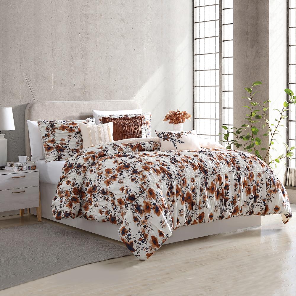 Amrapur Overseas Printed textured comforter set Multi Multi Reversible Queen Comforter (Blend with Polyester Fill) | 3MLTICSE-FRG-QN