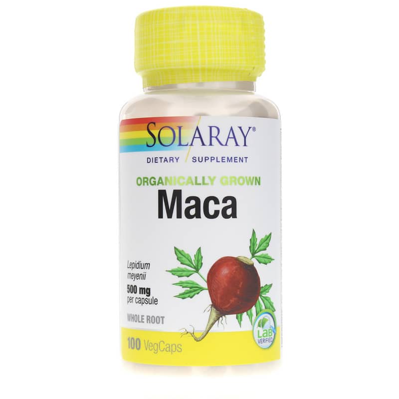 Solaray Maca 500 Mg, Organically Grown Formula 100 Veg Capsules