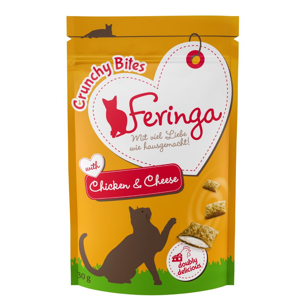 6 x 30g Feringa Crunchy Bites Cat Treats - 5 + 1 Free!* - Beef (6 x 30g)