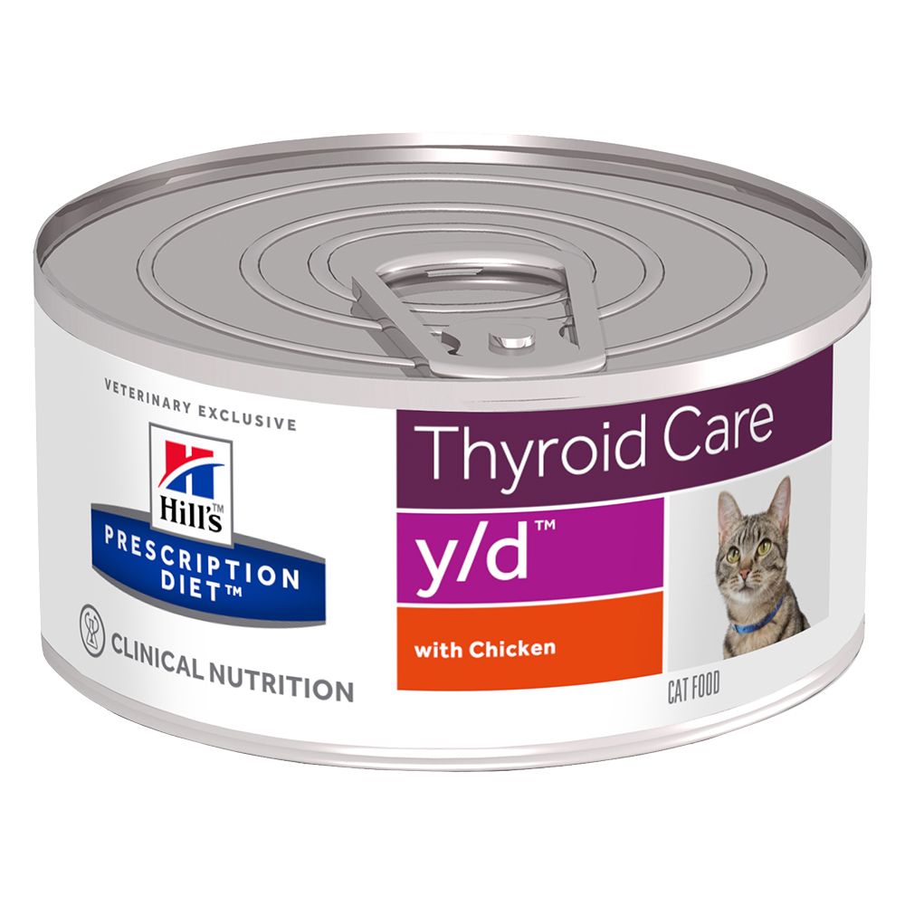 Hill's Prescription Diet Feline y/d Thyroid Care - Chicken - 12 x 156g cans