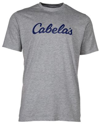 Cabela's Tri-Blend Script Logo Short-Sleeve T-Shirt for Men - Heather Gray - XL
