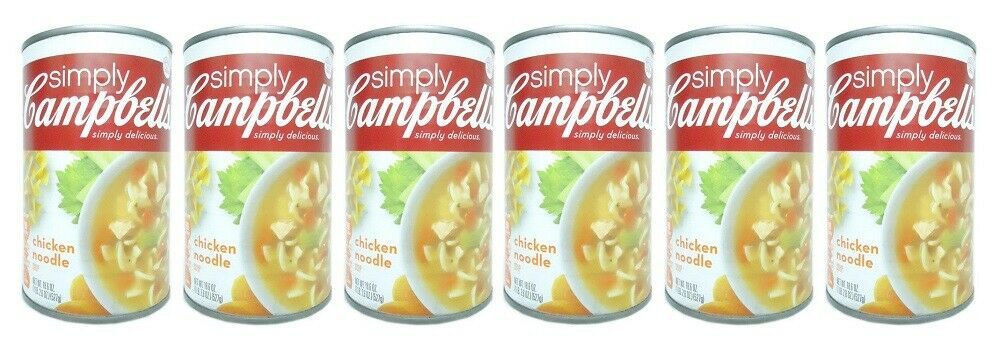 (Pack of 6) Chicken Noodle Soup - Simply Campbell - 18.6 oz - May 20, 2023