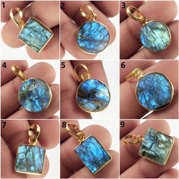 Spectrolite Labradorite Gold Plated Bezel Natural Druzy Connector Pendant Making Necklace Jewelry Finding Supply