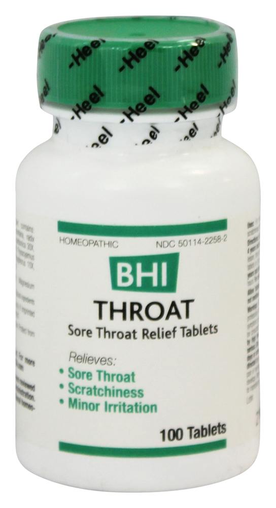 BHI/Heel - Throat Homeopathic Medication - 100 Tablets