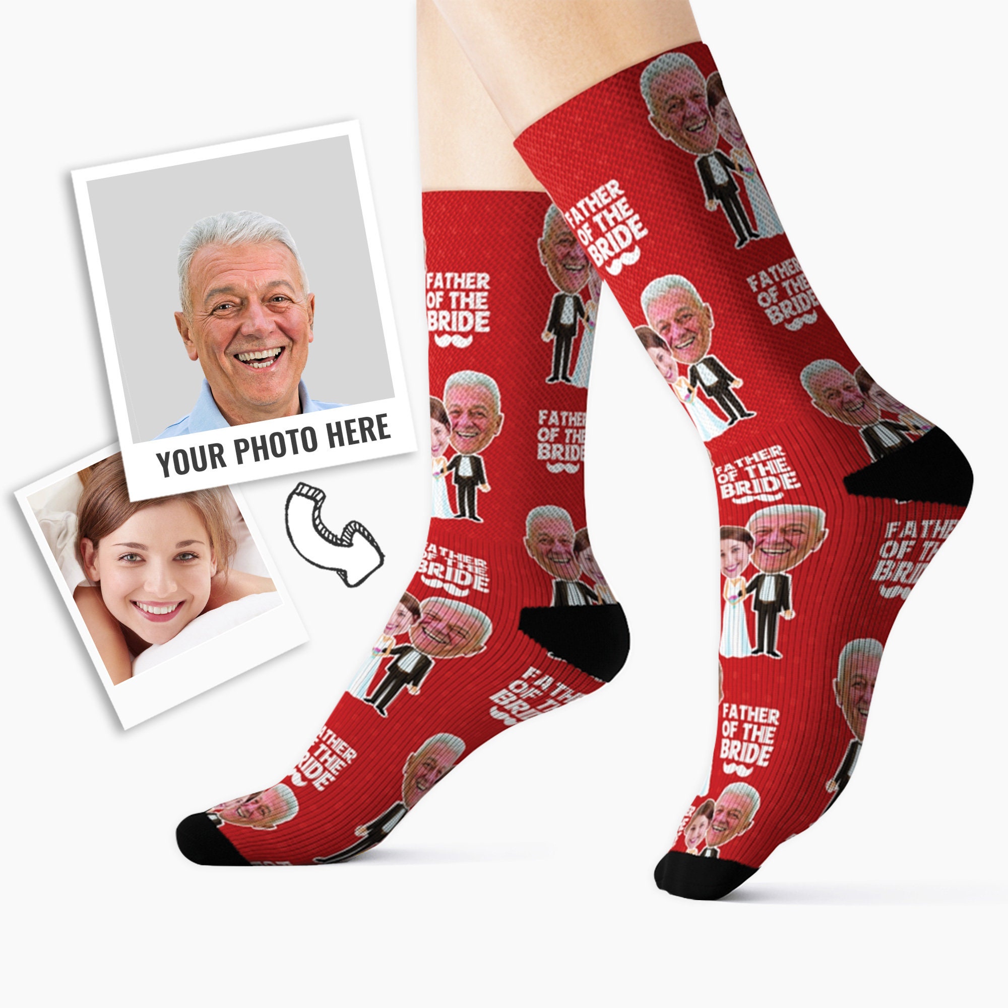 Dad Of Bride Gift - Father Of The Socks, Dads Wedding Gift, Unique Custom Face Socks