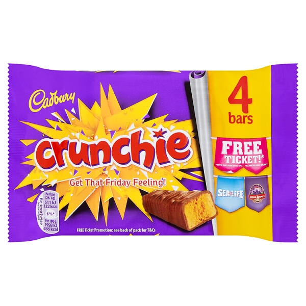 Cadbury Crunchie 4-Pack 100g