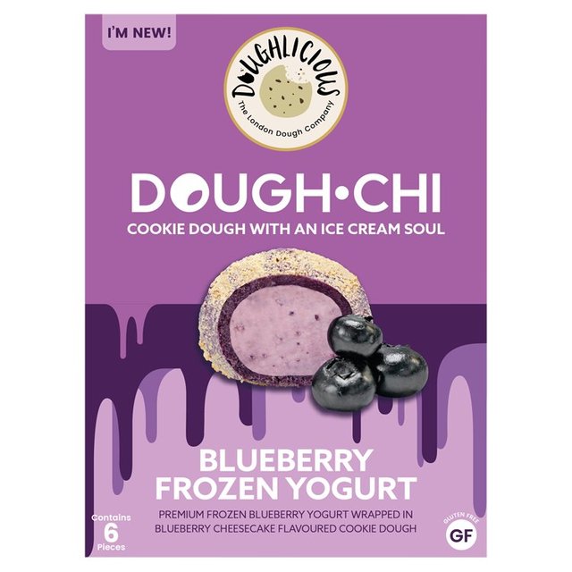 Doughlicious Cheesecake Cookie Dough With Blueberry Frozen Yogurt Center