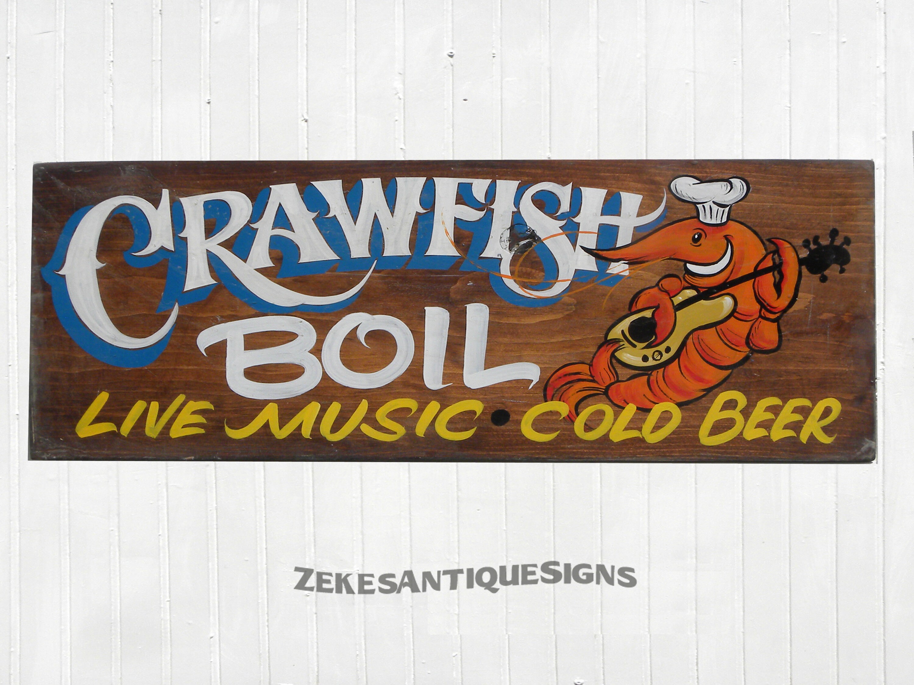 Mudbugs & Beer/Crawfish Boil Seafood Sign An Original Hand Painted Wooden Sign