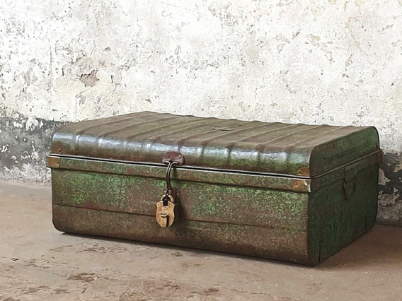 Old Travelling Trunk Green