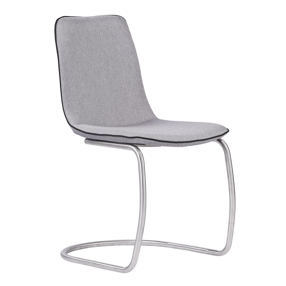 Armen Living Brittany Contemporary/Modern Polyester/Polyester Blend Upholstered Dining Side Chair (Metal Frame) in Gray | LCBTSIPW