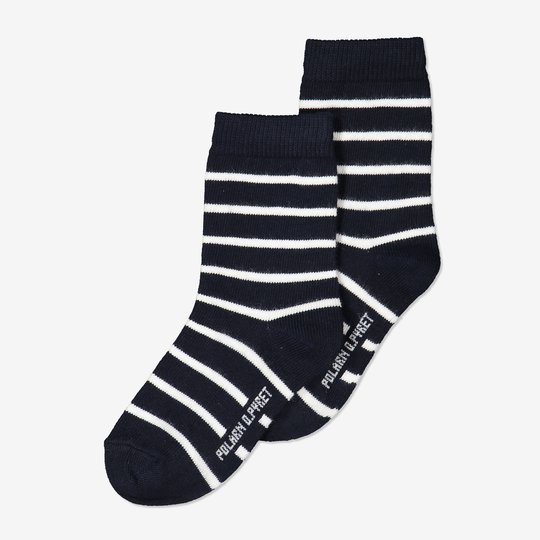 2-pakning stripete sokker baby mørkblå