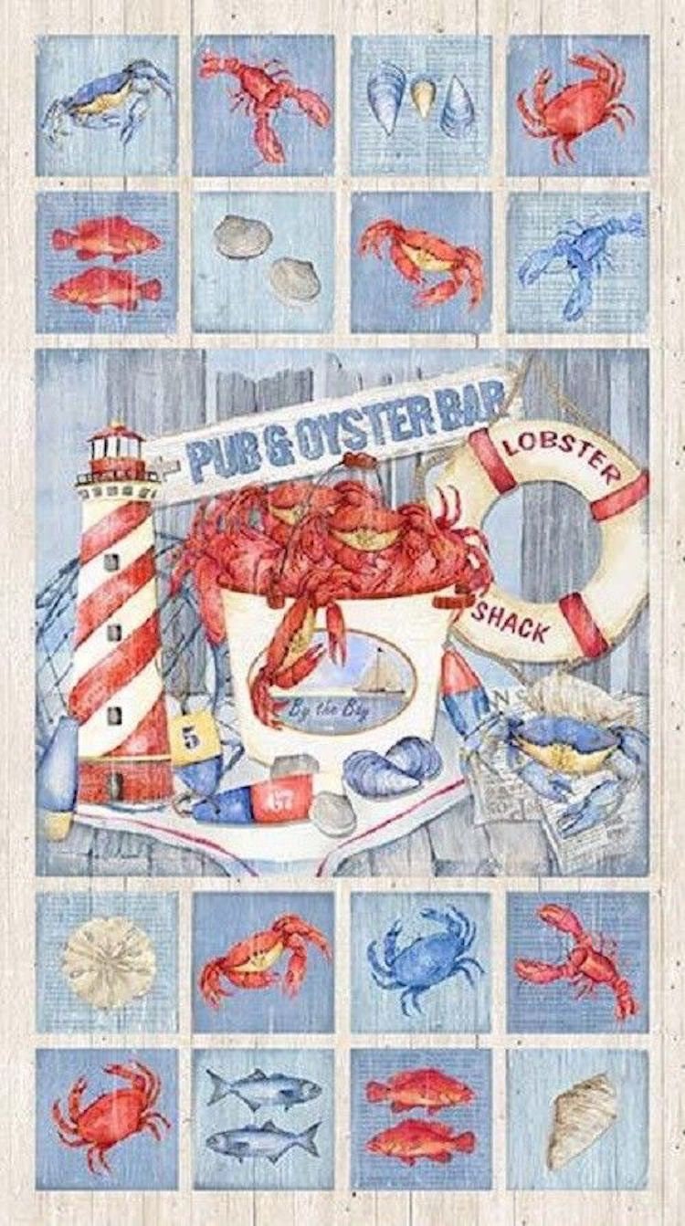 Seafood Shack Panel By Northcott Fabrics