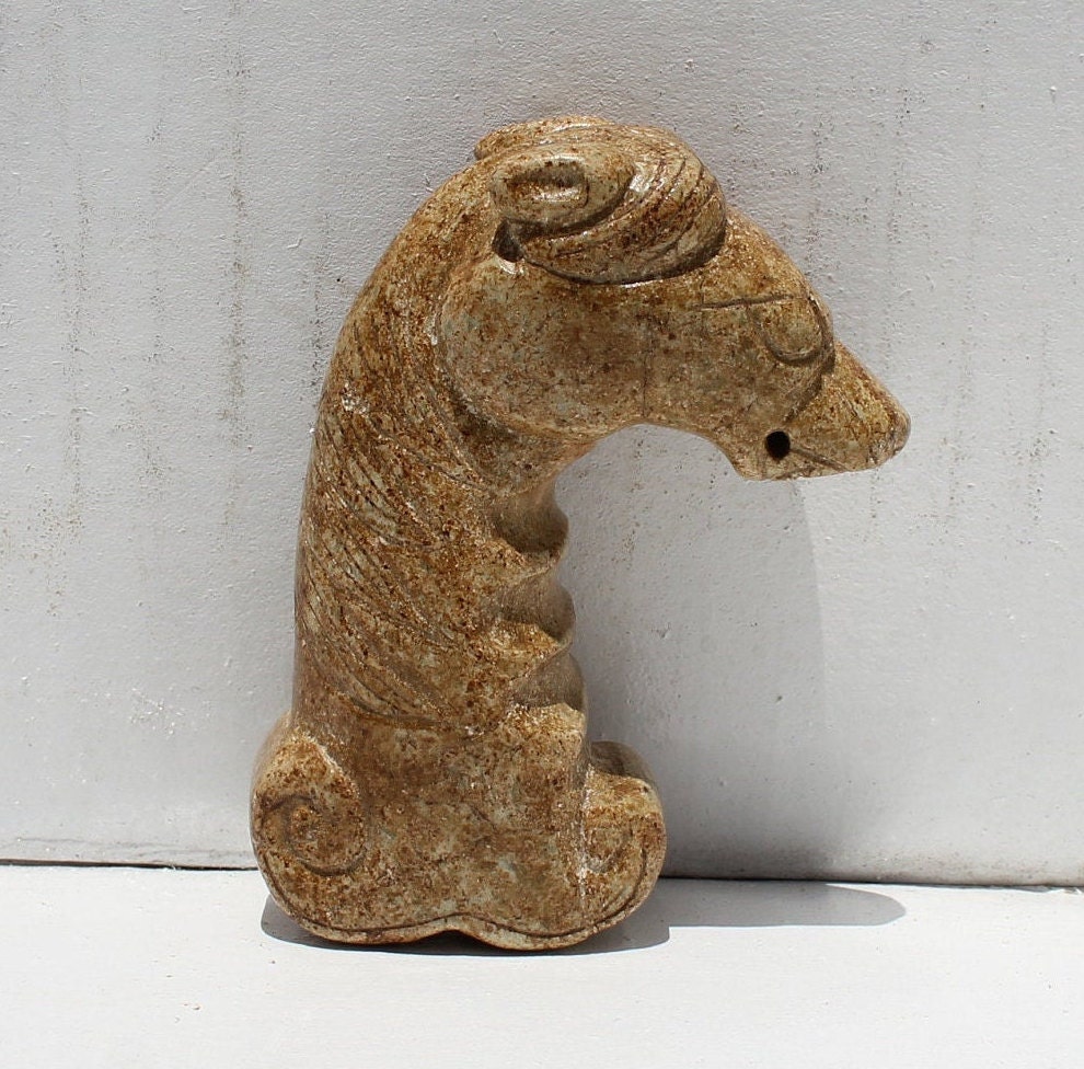 Jade Ram Dragon Stone Pendant Hand-Carved Ancient Design