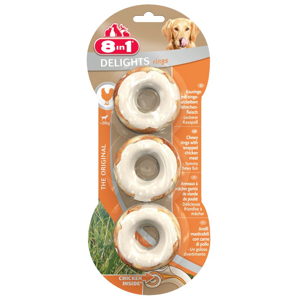 8in1 Delights Meaty Chewy Rings - Saver Pack: 3 x 3 Rings