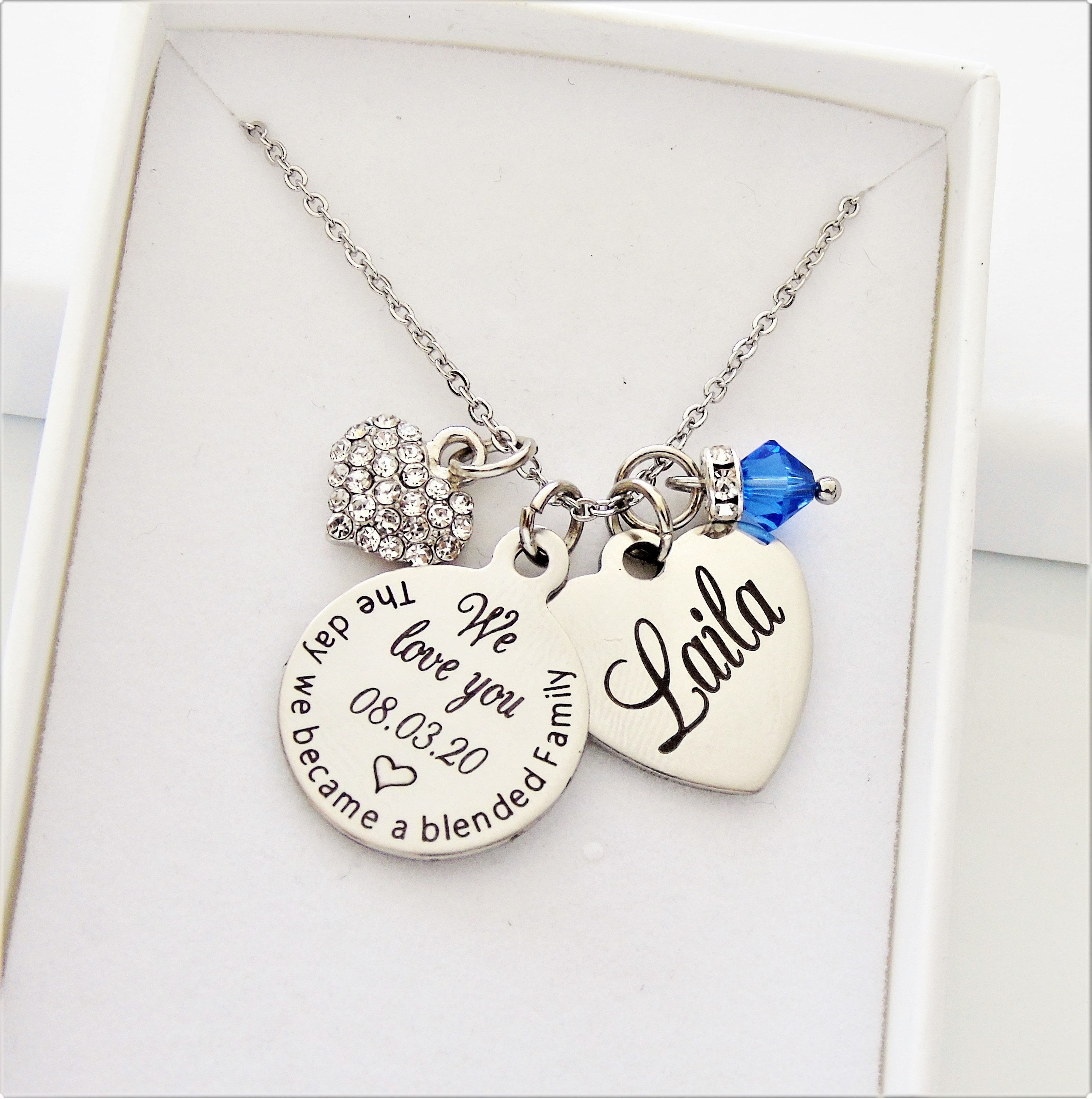Blended Family, Stepdaughter Gift From Stepmother , Personalized Necklace, Step Daughter Jewelry Stepfather For Wedding