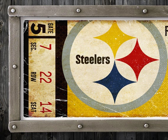 Superbowl 10 - Pittsburgh Steelers Vintage Ticket Poster