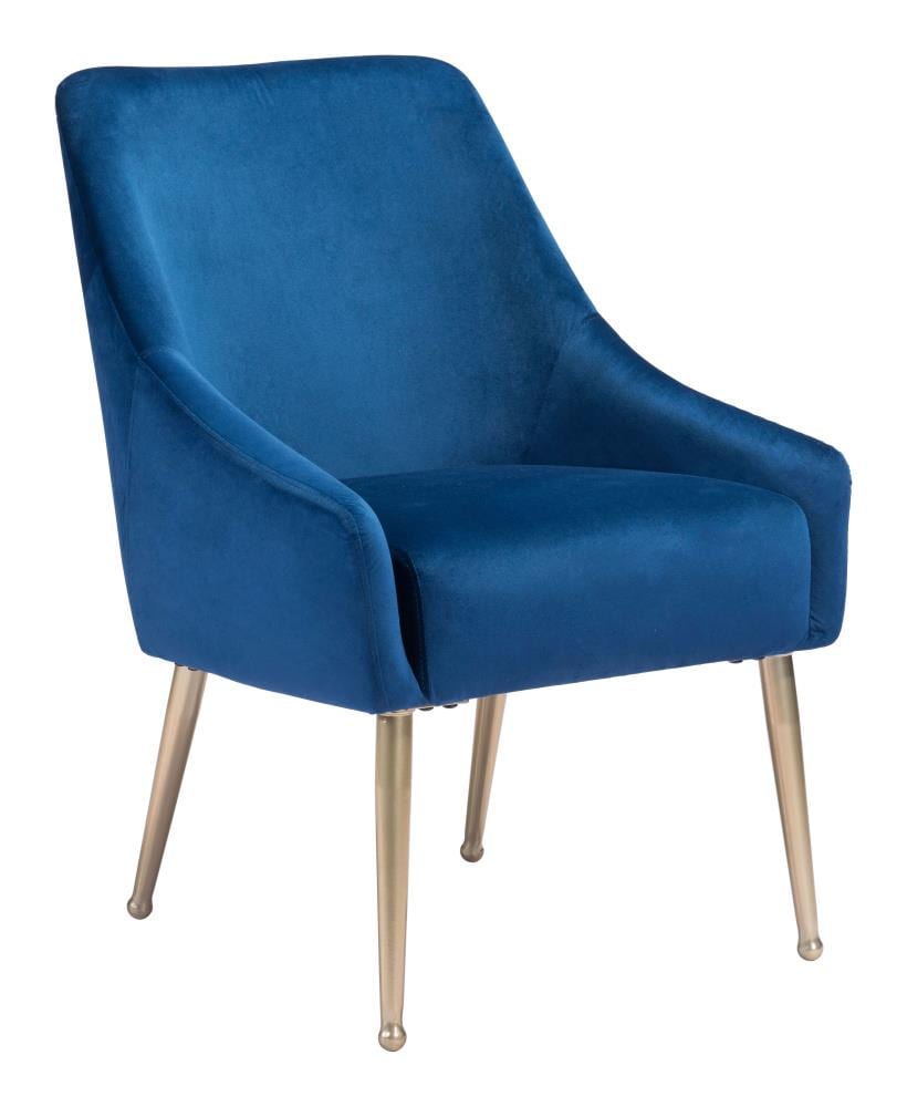 Zuo Modern Mira Contemporary/Modern Polyester/Polyester Blend Upholstered Dining Side Chair (Metal Frame) in Blue | 101725