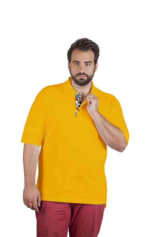 Superior Poloshirt "Graphic" 502 Plus Size Herren, Orange, 4XL