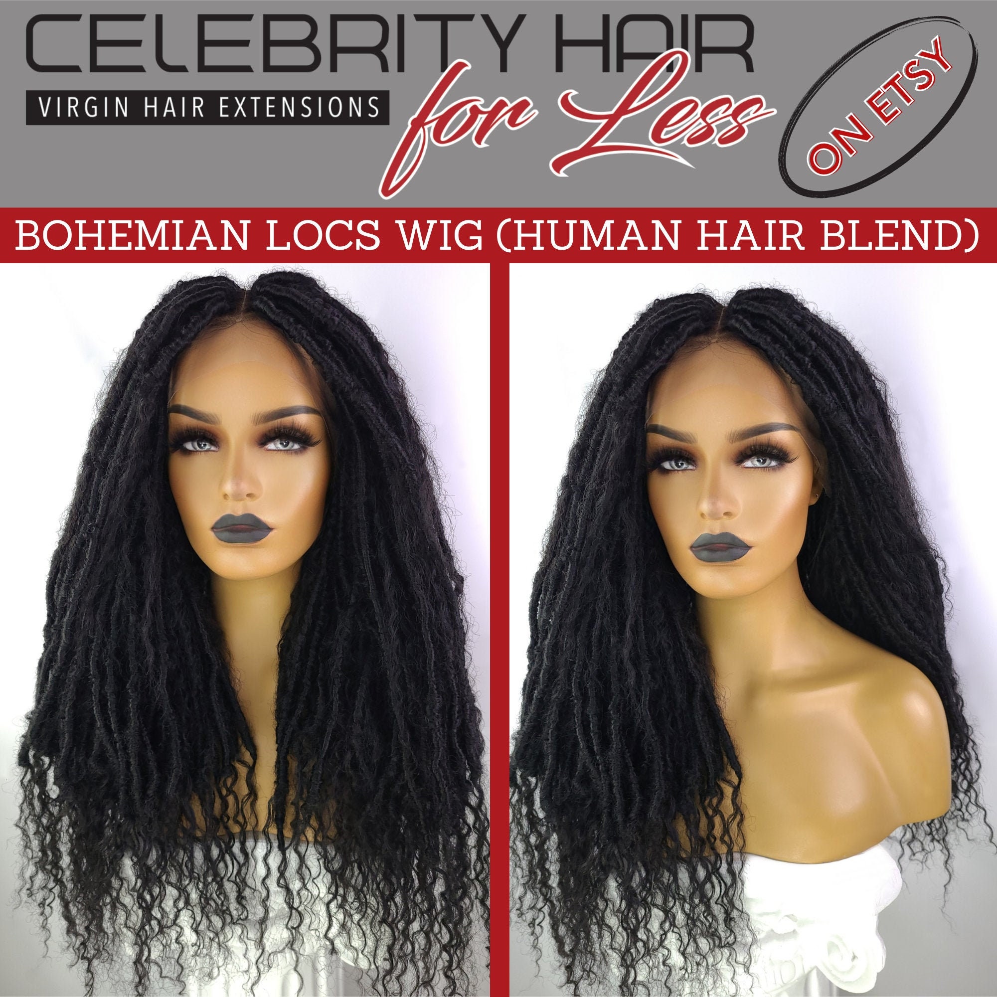 Bohemian Locs Wig | Human Hair Blend, 24 Inches